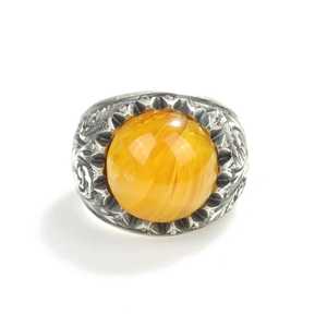 <b>925</b> Sterling <b>Silver</b> Men's <b>Ring</b> with Turquoise Round Stone Bezel Setting Rhodium Plating Fine Jewelry for Everyday Wear - Product Image 4
