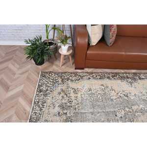 พรมตุรกีวินเทจ ขนาด 6.5x9.3 ฟุต (199x283 ซม.) สีน้ำตาลเทา ลายดอกไม้ - Product Image 3