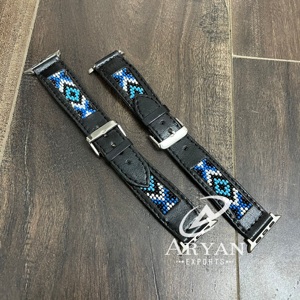Wholesale OEM Custom Luxury Genuine Leather Beaded Band <b>Watch</b> Quick Release Vintage Cowhide Leather <b>Watch</b> <b>Straps</b> for Smart <b>Watch</b> - Product Image 1