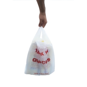 Bolsa de Plástico HDPE Ecológica Tipo Camiseta, Resistente, para Compras, con Impresión de Agradecimiento - Product Image 5