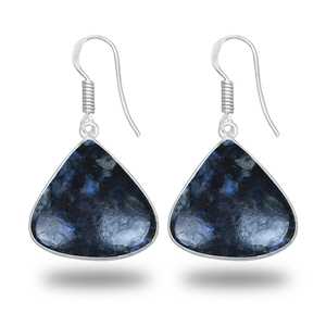 New Arrival larvikite earrings minimalist Stone Earrings Silver Plated Brass Luxury larvikite earrings Gemstone Earrings for her - Product Image 5