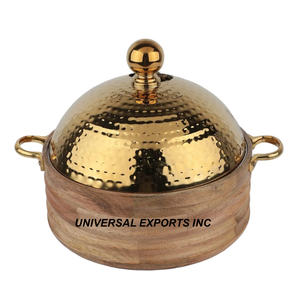 Olla Clásica de Acero Inoxidable con Tapa Martillada, Cazuela para Servir Comida, Tamaño Personalizado, Calentador de Alimentos Metálico Elegante y Ecológico - Product Image 6