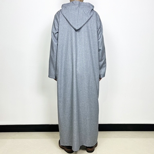 Nouvelle conception Jubba Vêtement <span class=keywords><strong>arabe</strong></span> islamique Robe à rayures Motif brodé <span class=keywords><strong>Chemise</strong></span> longue avec capuche Style marocain pour hommes - Product Image 3