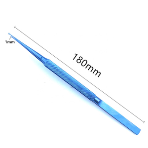 Pince à pointe annulaire en titane de haute qualité 18cm Instruments de microchirurgie des yeux Pointe à anneau à trou fin Pince d'ophtalmologie - Product Image 2