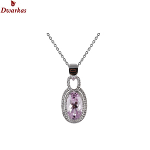 เครื่องประดับที่ปรับแต่งได้925เงินสเตอร์ลิง kunzite CZ หลายจี้อัญมณีสร้อยคอเครื่องประดับ - Product Image 6