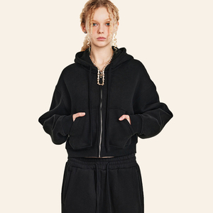 Conjunto de pantalones de chándal de invierno de algodón 100% personalizado, ropa de calle, sudaderas con capucha cortas informales de peso pesado y trajes de joggers para hombres - Product Image 4