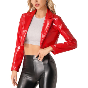 Chaqueta Corta de Cuero para Mujer, Invierno, Manga Larga, Gruesa, Cálida, Transpirable, para Uso en Exteriores, Servicio OEM - Product Image 1