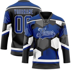 Jersey de Hockey sobre Hielo Transpirable con Cordones, 100% Poliéster, Impresión Digital, Secado Rápido, Antibacterial, Personalizable con Nombres/Números/Logotipos de Equipo - Product Image 3