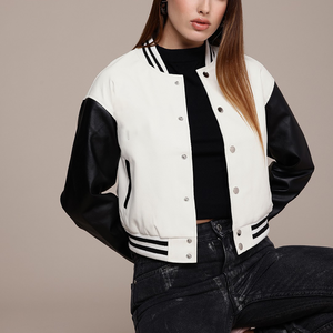 Vestes universitaires matelassées en coton pour femmes, best-sellers, personnalisables avec logo brodé ou imprimé, tricotées, services OEM ODM - Product Image 3