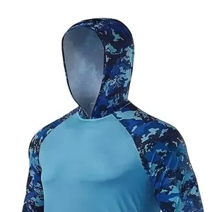 Sudadera con Capucha de Manga Larga para Hombre, Protección Solar UPF 50, Anti-UV, Poliéster, Color Sólido, Camisa para Pesca - Product Image 2