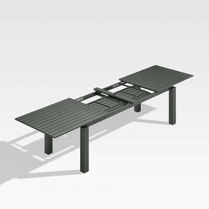 Walker 96-144 <b>Outdoor</b> <b>Dining</b> <b>Table</b> Set <b>Extendable</b> Contemporary Metal Durable Canvas Charcoal for Sunbrella Cushions for - Product Image 4