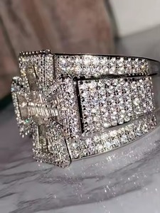 Hip Hop Moissanite Lab Cultivé Religion Chrétienne Jésus Croix Bague En Diamant Prong Réglage 14k 18k Bague En Or Pur Fine Jewelry - Product Image 4