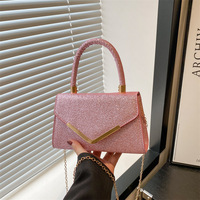 Sac de soirée brillant tendance, élégant, grande capacité, en PU, personnalisable, sac à bandoulière, petit sac carré, sac bandoulière pour femmes, best-seller SW