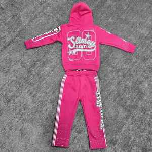 Ensemble de survêtement personnalisé de haute qualité, 100% coton, molleton français, ourlet brut, pantalon de jogging, ensemble de survêtement à capuche coupé et cousu - Product Image 4