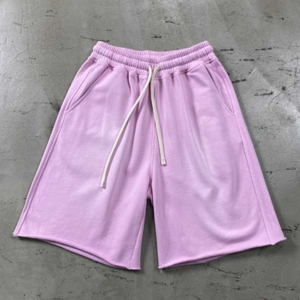 Short en molleton de coton 100% de haute qualité pour hommes, en éponge française, solide, délavé à l'acide, personnalisable - Product Image 3