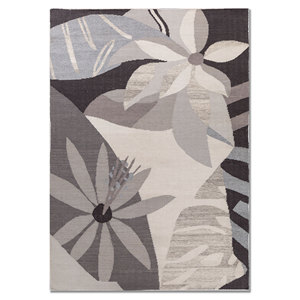 Orenda Adwl-13324(Fr) Flat Weave Wool & Viscose <b>Rug</b> Grey & Black Floral <b>Boho</b> Style for Home & Hallway Rectangular Room Size" - Product Image 1