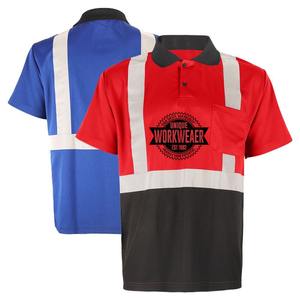 Camiseta Polo de Seguridad de Algodón con Logotipo Personalizado, Ropa de Trabajo al por Mayor, Alta Visibilidad, Secado Rápido, Transpirable, con Cinta Reflectante, Unisex - Product Image 1