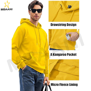Sudaderas con capucha en color amarillo para hombre y mujer - Product Image 4