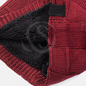 Lightweight Unisex Custom Made 100% Wool Jacquard <b>Knit</b> <b>Beanie</b> Hats-Quick Dry Breathable Adjustable Fit Winter Wear Wholesale - Product Image 5