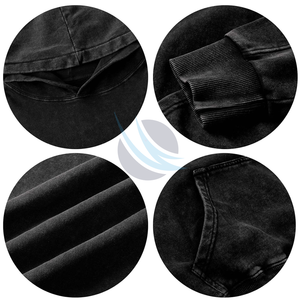Sweats à capuche délavés à l'acide pour hommes pull-over vintage sweat-shirt surdimensionné Streetwear style polaire tenue décontracté vêtements de mode d'hiver - Product Image 5