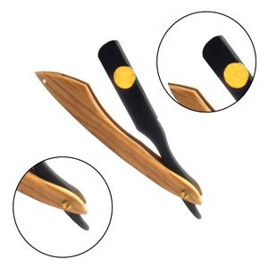 Maquinilla de afeitar de peluquero de salón profesional para afeitar de hombres Venta caliente maquinilla de afeitar desechable de seguridad con mango de madera de alta calidad - Product Image 5