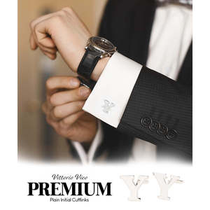 Vittorio VICO Chất Lượng Cao Bạc Thời Trang <span class=keywords><strong>Cufflinks</strong></span> <span class=keywords><strong>Tie</strong></span> Clip Pha Lê Rhinestone Đồng Bằng viết tắt (A-Z) Phù Hợp Cho Đám Cưới Quà Tặng - Product Image 5