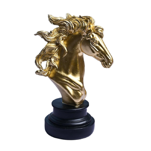 Escultura de estilo de caballo antiguo, diseño moderno hecho a mano, figuritas de aluminio de latón, decoración abstracta para Bar, figuritas de caballo modernas - Product Image 1