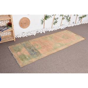 Alfombra turca vintage Bohemia verde beige 2,7x7,5 pies clásico área grande rectángulo diseño de retazos material de lana látex 4M - Product Image 2