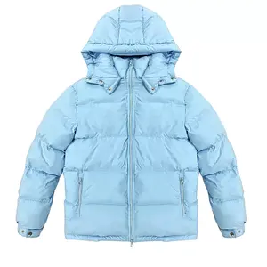 Veste imperméable matelassée pour hommes élégante Veste d'extérieur en polyester vert matelassée à bulles d'hiver Conception personnalisée - Product Image 1