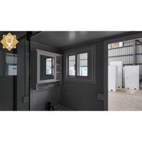 Toilette préfabriquée portable avec lavabo, douche et WC, séparation humide/sèche, structure en acier, salle de bain pour la construction en extérieur