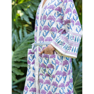 เสื้อคลุมอาบน้ำผ้าฝ้ายพิมพ์ลายซิลค์สกรีนสำหรับครอบครัว - Product Image 4