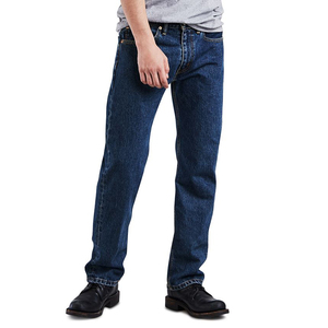 Jeans en denim délavé bleu classique 100% coton pour hommes, pantalons confortables de style hip-hop streetwear de haute rue - Product Image 1