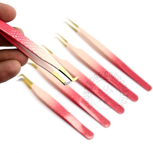 Custom Lash Extension Long Isolation Tweezers Individual Volume Boot Fiber Tip Tweezer Set for Salon Nonslip Lash <b>Tool</b> - Product Image 1
