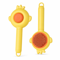 Brosse de toilettage auto-nettoyante en acier inoxydable pour animaux de compagnie, motif poussin de Noël, pour chats et chiens, démêlage et élimination des poils morts, vente en gros