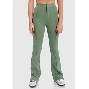 Pantalones ajustados rectos planos informales para mujer Cintura media Mezcla natural Ecológico Transpirable Cintura elástica Elección superior Primavera - Product Image 1