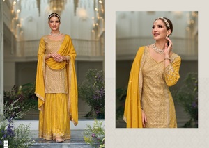 New Latest Wholesale Premium <b>Silk</b> With Heavy Embroidery Work Kurti With Embroidery Work Plazo With Embroidery Work Duppatta - Product Image 5