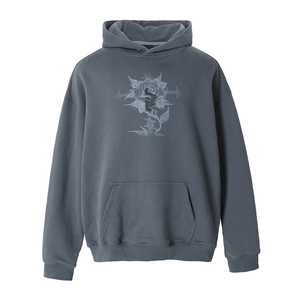 Customizable Color Embroidered Beaded Rose Print Hoodie for <b>Men</b> Drop shoulder Trendy loose Hoodie for <b>Men</b> - Product Image 1