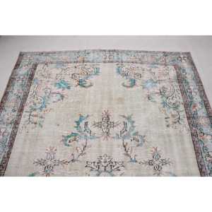 Alfombra Turca Vintage de 5.9x9.7 pies (181x295 cm), Alfombra de Lana Azul con Diseño de Patchwork - Product Image 5