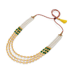 สร้อยคอทองคำประดับลูกปัดละเอียดสีเหลืองทองสำหรับผู้หญิง - Product Image 3