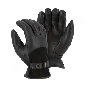 ถุงมือขับรถถุงมือขับรถถุงมือหนังกลับซับในฤดูหนาวพร้อมสายรัดด้านหลังและสายหนัง - Product Image 2