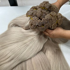 ผมต่อจากผมมนุษย์จากรัสเซียปลายแบนมีเคราตินผมต่อจากผม prebonds เคราติน U I V K สีดำธรรมชาติสียุโรปคุณภาพสูง - Product Image 1