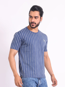 Top vente 100% coton hommes T-Shirt mode imprimé avec coupe régulière col extensible demi manches quotidien décontracté confort - Product Image 4