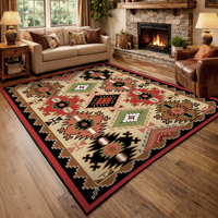 Tapis de couloir Yakut en velours chenille, imprimé numérique floral, à poils ras, fin, rembourré, antidérapant, base en coton, adapté aux animaux domestiques, style vintage chic