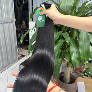 Extension de cheveux humains crus Cheveux indiens crus vierges en vrac Cheveux droits soyeux naturels non traités en vrac - Product Image 5