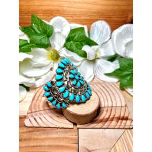 Delia Wauneka Kingman Turquoise & Sterling <b>Silver</b> Fashion <b>Cuff</b> <b>Bracelet</b> Elegant Kingman Turquoise & <b>Silver</b> <b>Cuff</b> for Women - Product Image 2