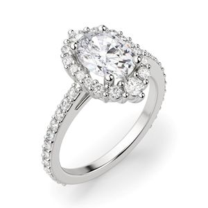 Anillo de compromiso de moissanita con corte ovalado - Product Image 1