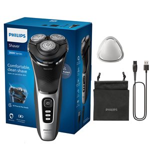 Afeitadora Eléctrica para Hombre con Tecnología de Protección de la Piel, Recortadora de Barba Extraíble Húmeda/Seca, Inalámbrica, Impermeable IPX7, con Estuche de Viaje Alemán - Product Image 2