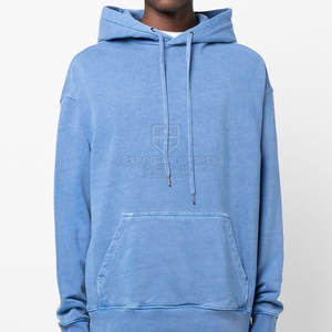 Vente en gros de sweats à capuche lavés à l'acide en coton mélangé à base pour hommes nouvelle arrivée Offre Spéciale - Product Image 2