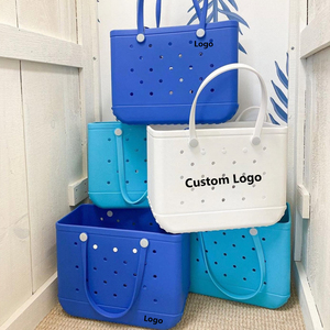 Sac de plage en EVA personnalisé avec logo, motif crocodile, imperméable, style caoutchouc perforé, sac à main pour les voyages d'été, vente en gros - Product Image 1