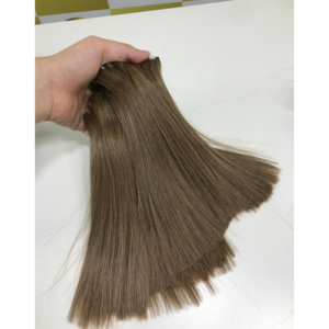 Cheveux vietnamiens brun foncé, lisses, Remy, haute qualité, super double, 8 pouces, trame plate, perruques, cuticules alignées, extensions de cheveux humains - Product Image 1